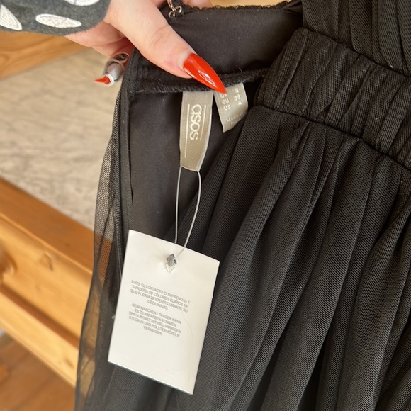 ASOS Black Full Length Dress NWT - Picture 4 of 5